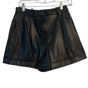 Zara black leather shorts